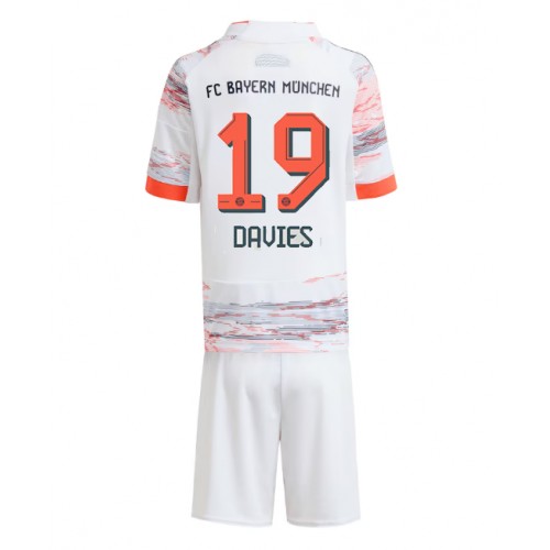 Bayern Munich Alphonso Davies #19 Replika babykläder Bortaställ Barn 2025-26 Kortärmad (+ korta byxor)
